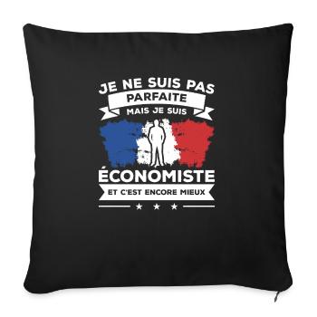 Je Ne Suis Pas Parfaite Mais Je Suis Économiste - Housse de coussin décorative 45 x 45 cm - noir - Devant