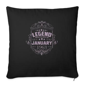 Cadeaux d’anniversaire Hommes Femmes Janvier - Housse de coussin décorative 45 x 45 cm - noir - Devant
