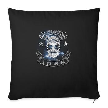 Awesome since 1968, Biker 55. Geburtstag - Sofakissenbezug 45 x 45 cm - Schwarz - Vorne