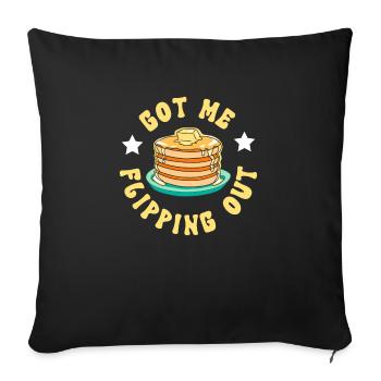 Pancake Baker Petit déjeuner Journée des crêpes - Housse de coussin décorative 45 x 45 cm - noir - Devant