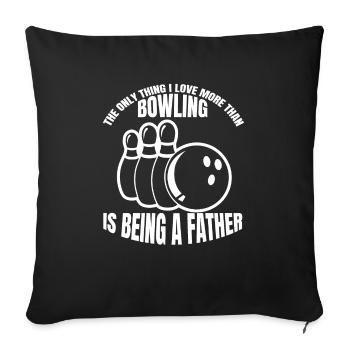 Bowling Père Bowling Bowling Balle de bowling Papa Kegel Bowler - Housse de coussin décorative 45 x 45 cm - noir - Devant