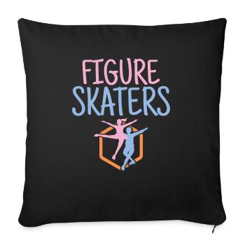 Figure Skaters - Sofa pillowcase 17,3'' x 17,3'' (45 x 45 cm) - black - Front