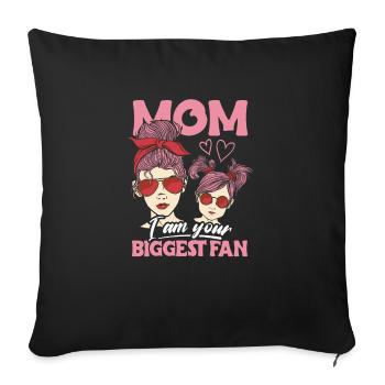Proud Mom Love Daughter Sunglasses Headband - Sofa pillowcase 17,3'' x 17,3'' (45 x 45 cm) - black - Front