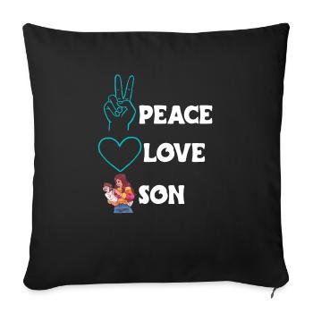 Peace Love Mom Son Boy - Sofa pillowcase 17,3'' x 17,3'' (45 x 45 cm) - black - Front