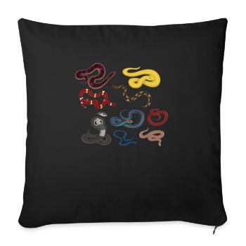 Snake Team Reptile Animal Phyton Boa - Sofa pillowcase 17,3'' x 17,3'' (45 x 45 cm) - black - Front
