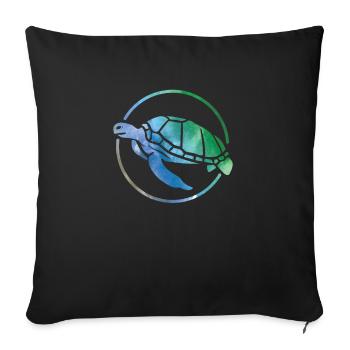 Turtle Cute Girl Love Turtles - Sofakissenbezug 45 x 45 cm - Schwarz - Vorne