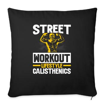 Street Workout Lifestyle Fitness Calisthenics - Sofa pillowcase 17,3'' x 17,3'' (45 x 45 cm) - black - Front