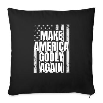 Rendre l’Amérique à nouveau pieuse, chrétiens patriotiques - Housse de coussin décorative 45 x 45 cm - noir - Devant