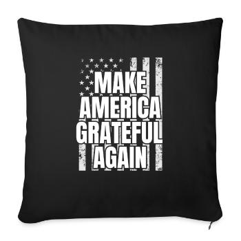 Make America Grateful Again Patriotic USA Flag - Sofa pillowcase 17,3'' x 17,3'' (45 x 45 cm) - black - Front