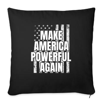 Rendre l’Amérique puissante à nouveau Drapeau patriotique des États-Unis - Housse de coussin décorative 45 x 45 cm - noir - Devant