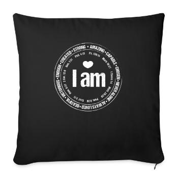 I am Waymaker Jesus Christian Bible Verses - Sofa pillowcase 17,3'' x 17,3'' (45 x 45 cm) - black - Front