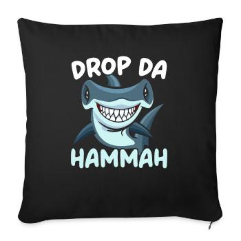 Drop Da Hammah Requin-marteau Requin Biologie marine - Housse de coussin décorative 45 x 45 cm - noir - Devant