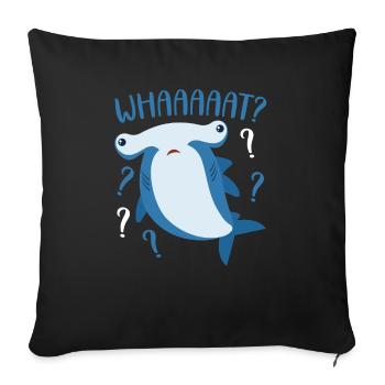 Requin-marteau Biologie marine Animal sous-marin - Housse de coussin décorative 45 x 45 cm - noir - Devant