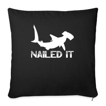 Cloué Il Requin-marteau Requin Biologie marine Animal - Housse de coussin décorative 45 x 45 cm - noir - Devant