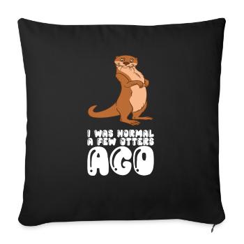 Petits jeux de mots sur les loutres et blagues sur les loutres - Housse de coussin décorative 45 x 45 cm - noir - Devant