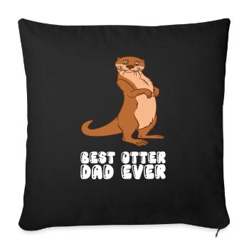 Petits jeux de mots sur les loutres et blagues sur les loutres - Housse de coussin décorative 45 x 45 cm - noir - Devant