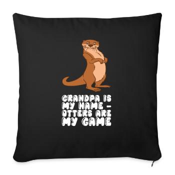 Petits jeux de mots sur les loutres et blagues sur les loutres - Housse de coussin décorative 45 x 45 cm - noir - Devant