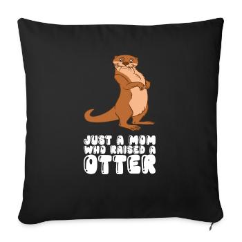 Petits jeux de mots sur les loutres et blagues sur les loutres - Housse de coussin décorative 45 x 45 cm - noir - Devant