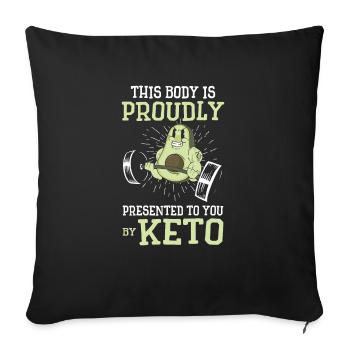 Keto Diet Workout Nutritionniste Avocat - Housse de coussin décorative 45 x 45 cm - noir - Devant