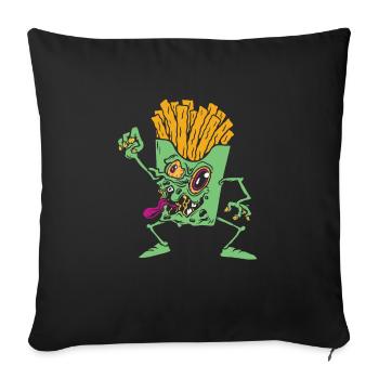 Halloween Zombie Fries Monster Zombie Fan Snack - Sofakissenbezug 45 x 45 cm - Schwarz - Vorne