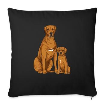 Cadeau de chien Rhodesian Ridgeback - Housse de coussin décorative 45 x 45 cm - noir - Devant
