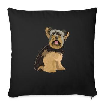 Yorkshire Terrier Yorkie Dog Gift - Sofa pillowcase 17,3'' x 17,3'' (45 x 45 cm) - black - Front