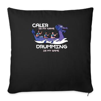 Bateau dragon pédalo japonais aviron - Housse de coussin décorative 45 x 45 cm - noir - Devant