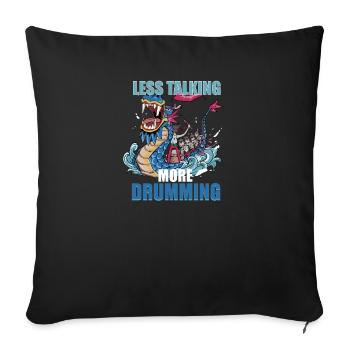 Bateau dragon pédalo japonais aviron - Housse de coussin décorative 45 x 45 cm - noir - Devant