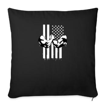 Bras de fer abattage d’arbres musculation musculation Bras de fer - Housse de coussin décorative 45 x 45 cm - noir - Devant