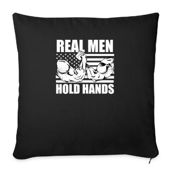 Bras de fer abattage d’arbres musculation musculation Bras de fer - Housse de coussin décorative 45 x 45 cm - noir - Devant