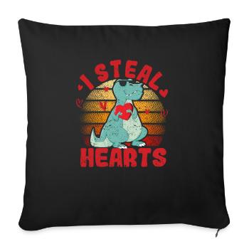 Funny Valentine's Day Dinosaur T Rex Lovers - Sofa pillowcase 17,3'' x 17,3'' (45 x 45 cm) - black - Front