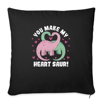 They Make My Heart Sour Cute Dinosaur - Sofa pillowcase 17,3'' x 17,3'' (45 x 45 cm) - black - Front