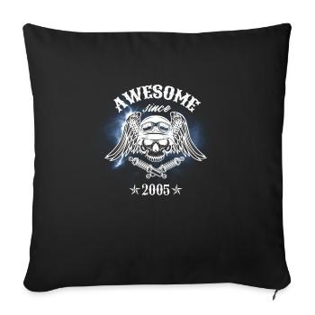 Génial depuis 2005, motard 18ème anniversaire - Housse de coussin décorative 45 x 45 cm - noir - Devant