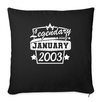 Birthday 20 years old January 2003 - Sofa pillowcase 17,3'' x 17,3'' (45 x 45 cm) - black - Front