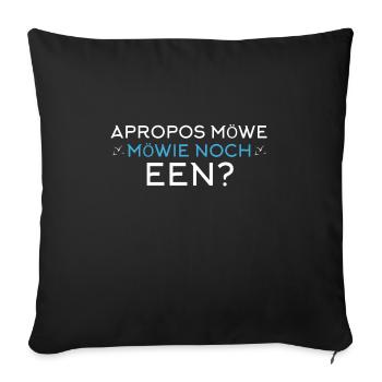 Speaking of seagull Möwie Noch een Moin Northern Germany - Sofa pillowcase 17,3'' x 17,3'' (45 x 45 cm) - black - Front
