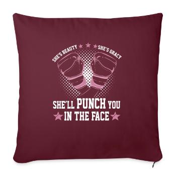 Women Boxing Gloves Shell Punch You In The Face - Sofa pillowcase 17,3'' x 17,3'' (45 x 45 cm) - burgundy - Front