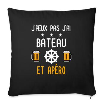 je peux pas bateau gouvernail - Housse de coussin décorative 45 x 45 cm - noir - Devant