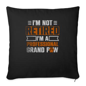 Je ne suis pas à la retraite chez un professionnel Grand Paw Dogs - Housse de coussin décorative 45 x 45 cm - noir - Devant