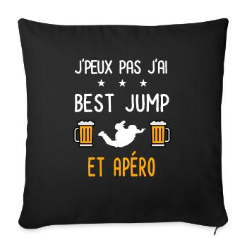 je peux pas best jump - Housse de coussin décorative 45 x 45 cm - noir - Devant