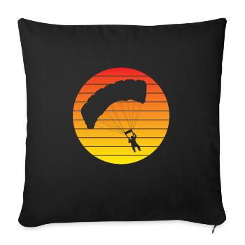 Paragleiter Parapente Gleitschirmfliegen - Housse de coussin décorative 45 x 45 cm - noir - Devant