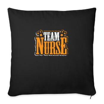 Équipe Infirmière Soins infirmiers Médecine hospitalière - Housse de coussin décorative 45 x 45 cm - noir - Devant