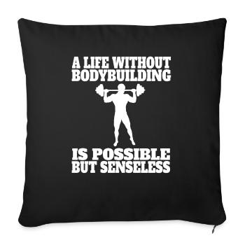 Fitness Athlete Muscle Bodybuilder Strength Training - Sofa pillowcase 17,3'' x 17,3'' (45 x 45 cm) - black - Front