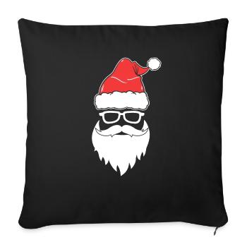 Cooles Weihnachtsmanngesicht Mit Brille - Sofakissenbezug 45 x 45 cm - Schwarz - Vorne