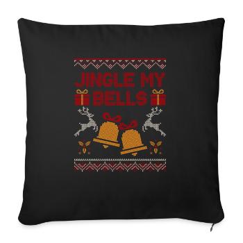 Jingle My Bells ugly christmas sweater - Sofa pillowcase 17,3'' x 17,3'' (45 x 45 cm) - black - Front