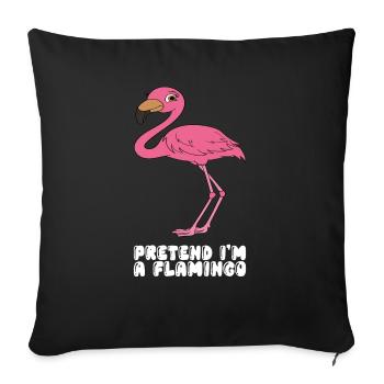 Drôles de graphismes de flamants roses - Housse de coussin décorative 45 x 45 cm - noir - Devant