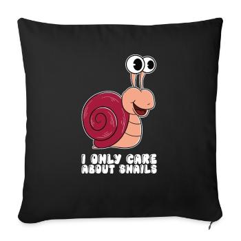 I am only interested in snails - Sofa pillowcase 17,3'' x 17,3'' (45 x 45 cm) - black - Front