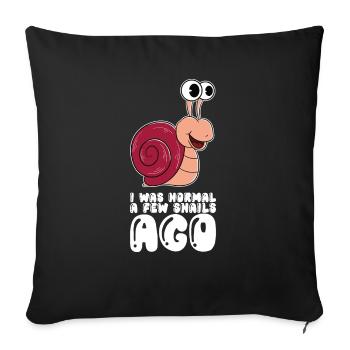 I was normal in front of a few snails - Sofa pillowcase 17,3'' x 17,3'' (45 x 45 cm) - black - Front