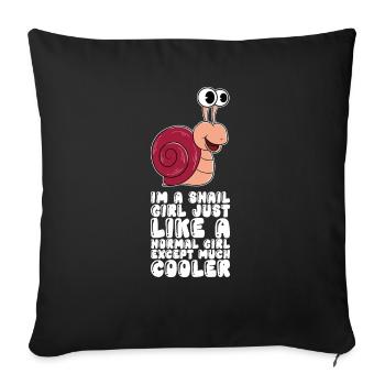 I'm a snail girl - Sofa pillowcase 17,3'' x 17,3'' (45 x 45 cm) - black - Front