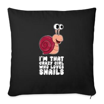 Je suis la fille folle qui aime les escargots - Housse de coussin décorative 45 x 45 cm - noir - Devant
