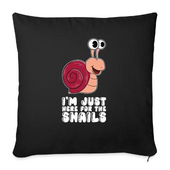 Je ne suis là que pour les escargots - Housse de coussin décorative 45 x 45 cm - noir - Devant